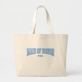 Bolsa Tote Grande Navy + Blue Faux Glitter MAID OF HONOR