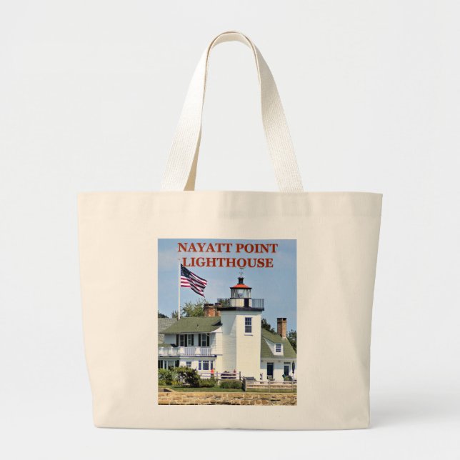 Bolsa Tote Grande Nayatt Point Lighthouse, Rhode Island Tote Bag (Frente)