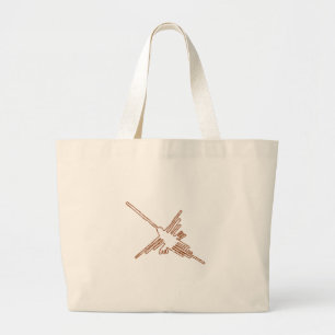 Bolsa Tote Grande Nazca Lines Hummingbird Sketch