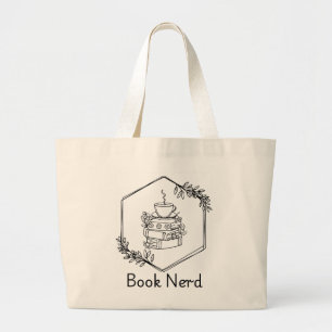 Bolsa Tote Grande Nerd de livro