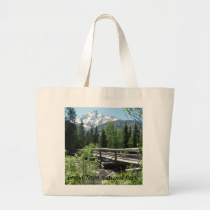 Bolsa Tote Grande Neve primavera em Grand Tetons com Ponte sobre o R