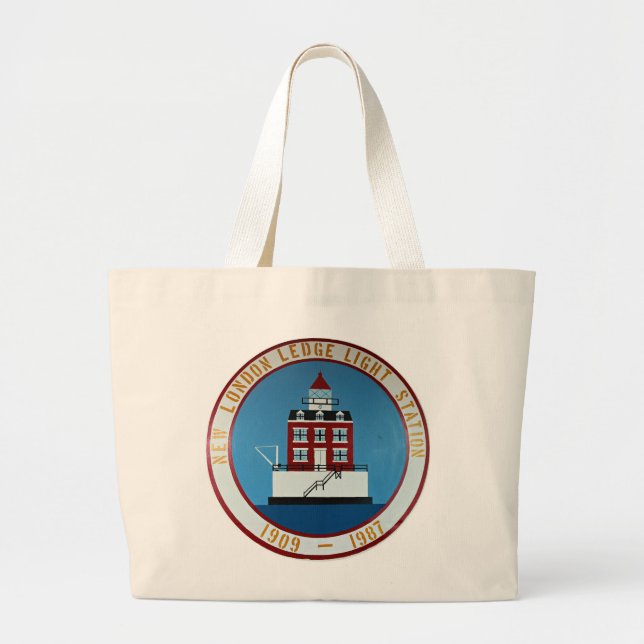 Bolsa Tote Grande New London Ledge Lighthouse, Tote Bag de Connectic (Frente)
