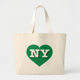 Bolsa Tote Grande New York Green Heart - Eu amo NY