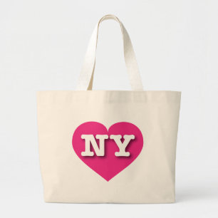 Bolsa Tote Grande New York Hot Pink Heart - Big Love