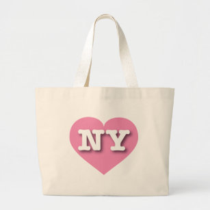 Bolsa Tote Grande New York Pink Heart - Eu amo NY