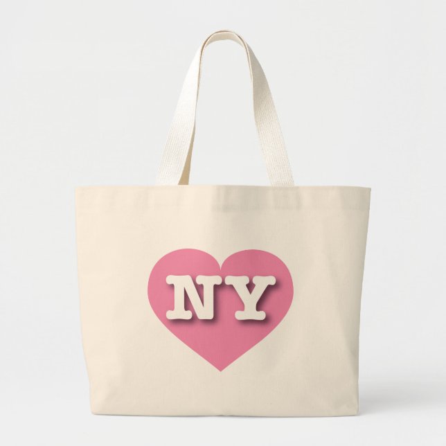 Bolsa Tote Grande New York Pink Heart - Eu amo NY (Frente)