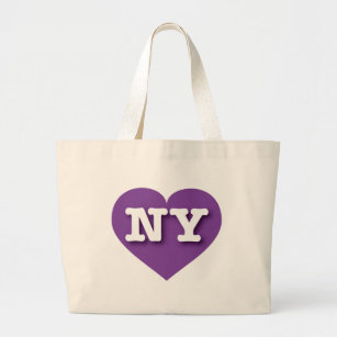 Bolsa Tote Grande New York Purple Heart - Eu amo NY