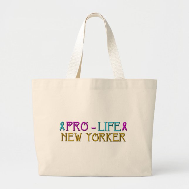 Bolsa Tote Grande New Yorker Pro-Life (Frente)
