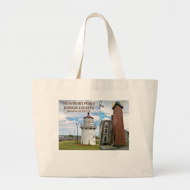 Bolsa Tote Grande Newburyport Range Lights, Massachusetts Tote Bag (Frente)