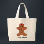 Bolsa Tote Grande Ninjabreadman biscuit (cookie)<br><div class="desc">A quirky twist on a gingerbreadman biscuit (cookie), the ninjabreadman boasts a Shinobi headband.</div>
