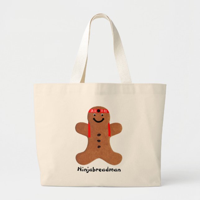 Bolsa Tote Grande Ninjabreadman biscuit (cookie) (Frente)