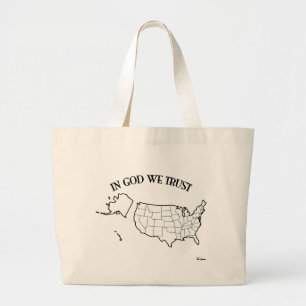 Bolsa Tote Grande No deus nós confiamos com esboço dos E.U.