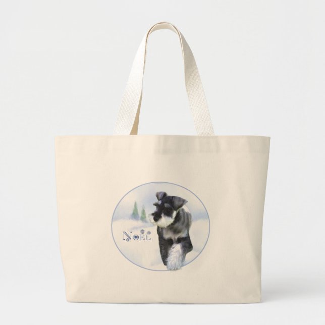 Bolsa Tote Grande Nó Schnauzer Standard (Frente)