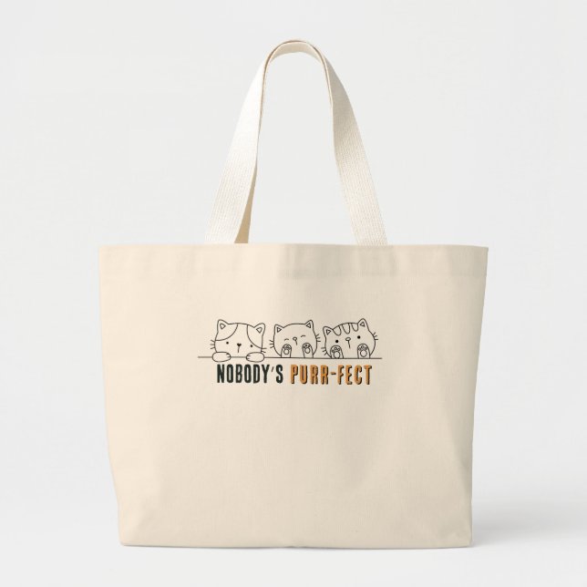 Bolsa Tote Grande Nobody's Purr-fect (Frente)