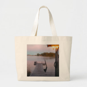 Bolsa Tote Grande Noite de verão no arquipélago sueco