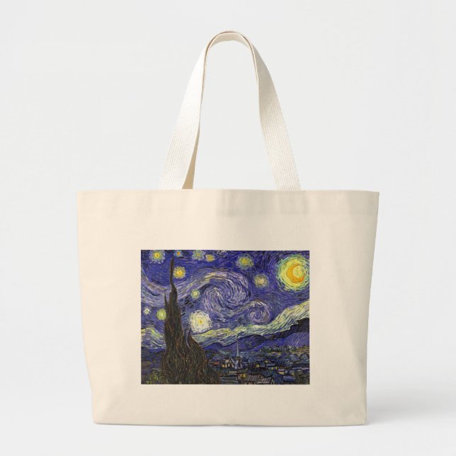 Bolsa Tote Grande Noite Estrelada, Vincent Van Gogh. (Frente)