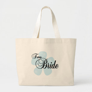 Bolsa Tote Grande Noiva azul do futuro da flor