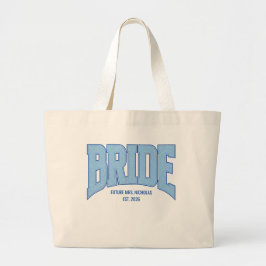Bolsa Tote Grande NOIVA Brilho Falso Varsity Noivado Bridal