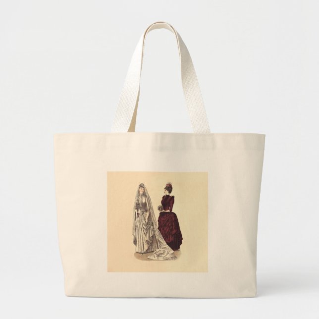 Bolsa Tote Grande Noiva Casamento Feminino Vintage (Frente)