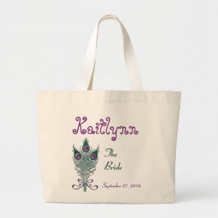 Bolsa Tote Grande Noiva feita sob encomenda do roxo da cerceta da