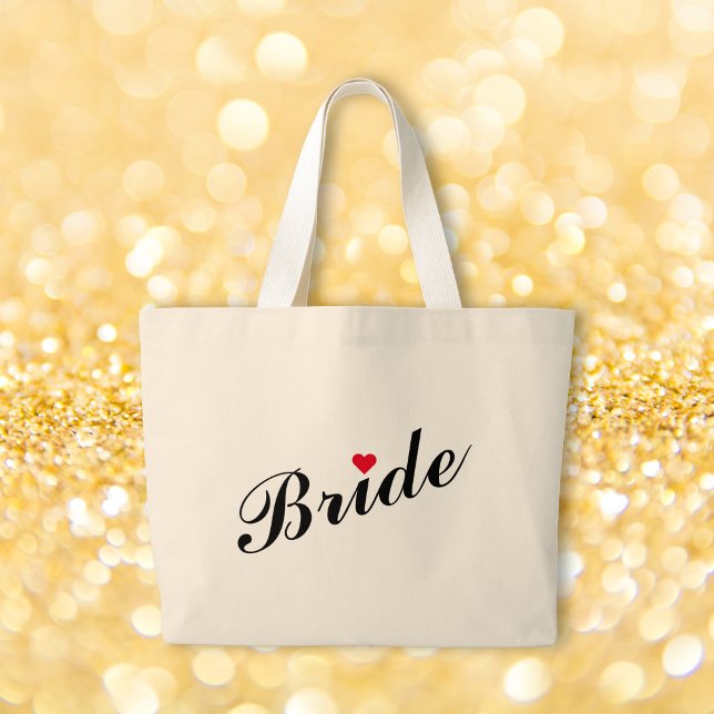 Bolsa Tote Grande Noiva Festa de Noivado Despedida de Solteira Casam (Bride Wedding Bridal Shower Bachelorette Party Large Tote Bag)