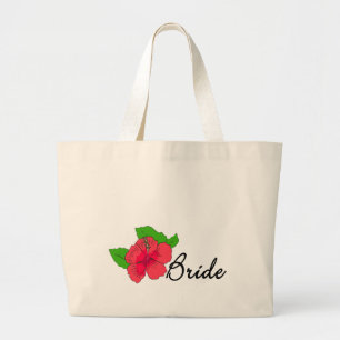 Bolsa Tote Grande NOIVA tropical do hibiscus