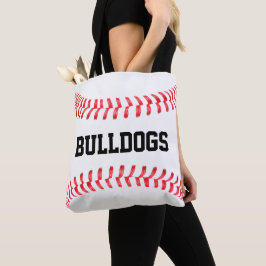 Bolsa Tote Grande Nome de Equipe de Beisebol Personalizado ou