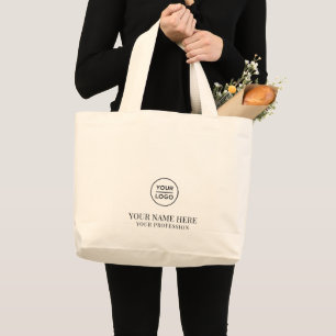 Bolsa Tote Grande Nome de logotipo comercial elegante de algodão, pr