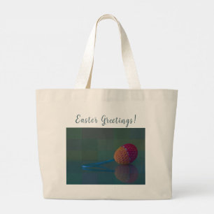 Bolsa Tote Grande Nome Fotográfico personalizado do Decor de Ovos de