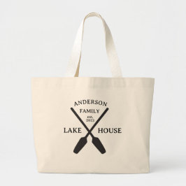Bolsa Tote Grande Nome Personalizado da Família Lake House