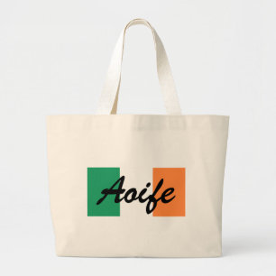 Bolsa Tote Grande Nome Personalizado Irish Flag bagjtcn