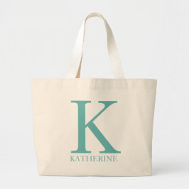 Bolsa Tote Grande Nome Personalizado Monograma Inicial