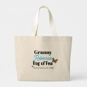 Bolsa Tote Grande Nome Personalizado Saca de Fun Tote Fofa Vovó