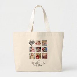 Bolsa Tote Grande NONNA 8 x Colagem de Fotografias Árvore Familiar d