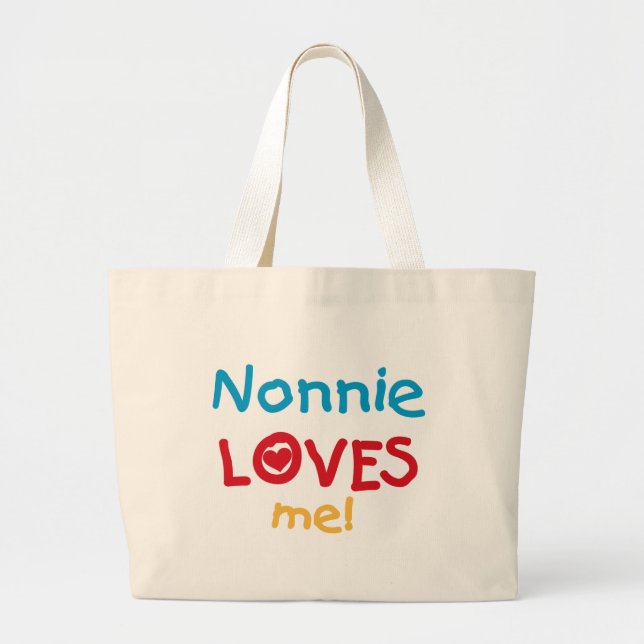 Bolsa Tote Grande Nonnie me ama Camisetas e presentes (Frente)