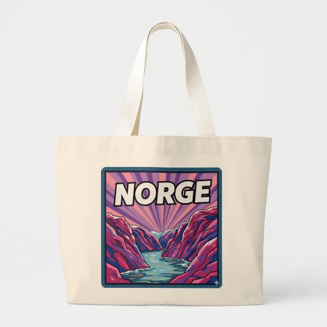 Bolsa Tote Grande Norge Norwegian Geirangerfjords Fjords Tote Bag (Frente)