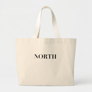 Bolsa Tote Grande Norte Logotipo Preto Minimalista Clássico Atempo