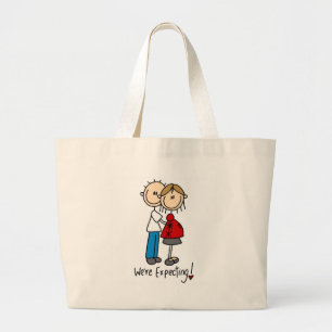 Bolsa Tote Grande Nós estamos esperando! Figura grávida saco da va