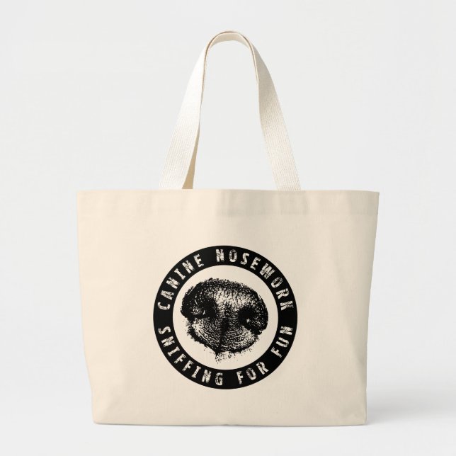 Bolsa Tote Grande Nosework canino, Sniffing para o divertimento (Frente)