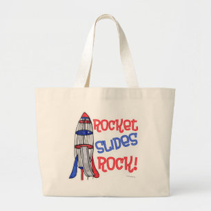 Bolsa Tote Grande Nostalgia de playground de Rock Slides do Foguete
