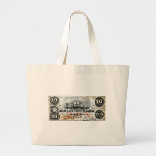 Bolsa Tote Grande Nota de 1860 Dólar da Carolina do Sul
