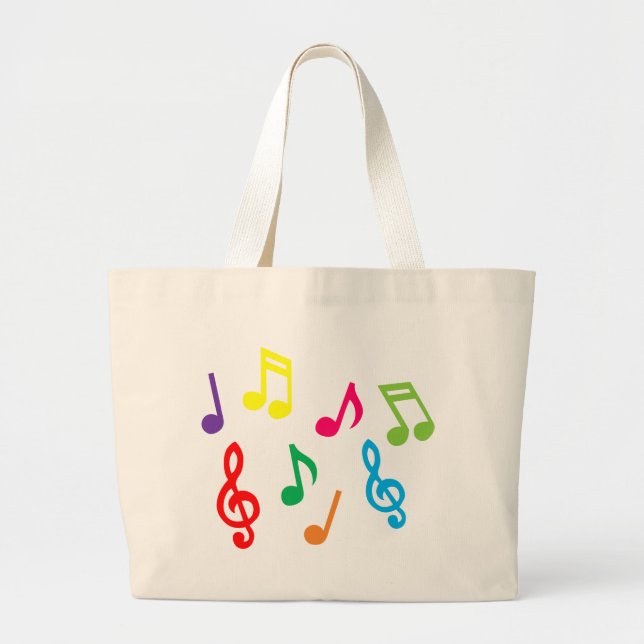 Bolsa Tote Grande Notas musicais (Frente)