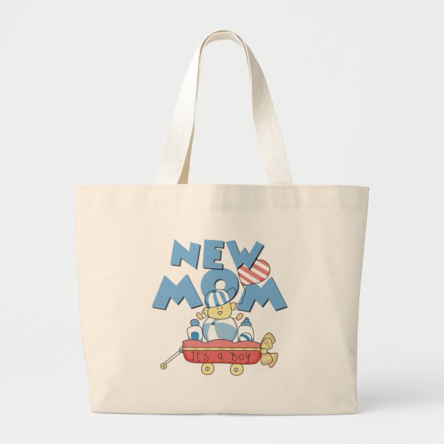 Bolsa Tote Grande Nova mãe é um Camiseta e presentes (Frente)