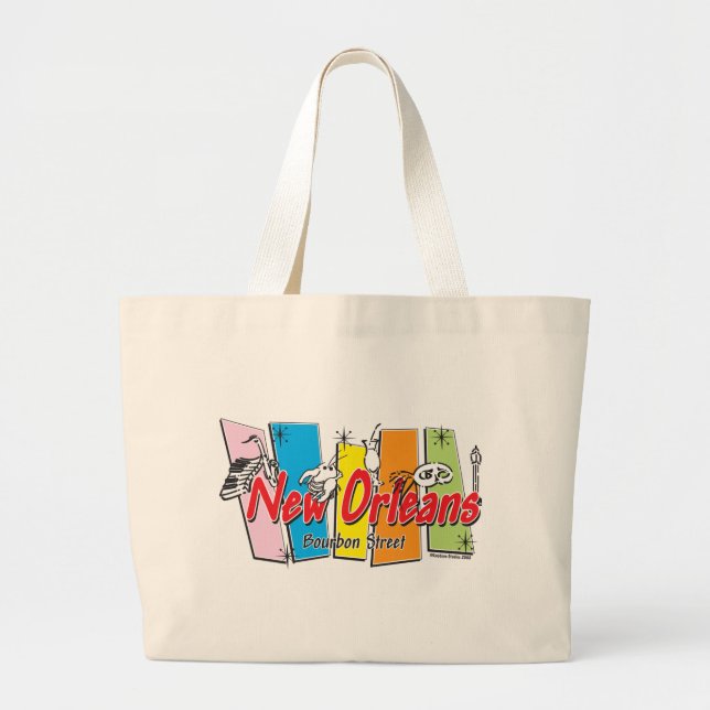 Bolsa Tote Grande Nova Orleans-Retro (Frente)