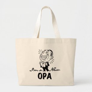 Bolsa Tote Grande Novas camisetas e presentes de avô sorridentes