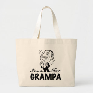 Bolsa Tote Grande Novas camisetas e presentes de vovô sorridentes
