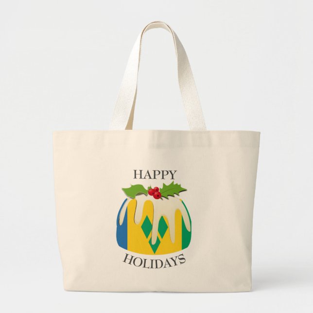 Bolsa Tote Grande Novelty | Festive Pudding | ST VINCENT FLAG (Frente)