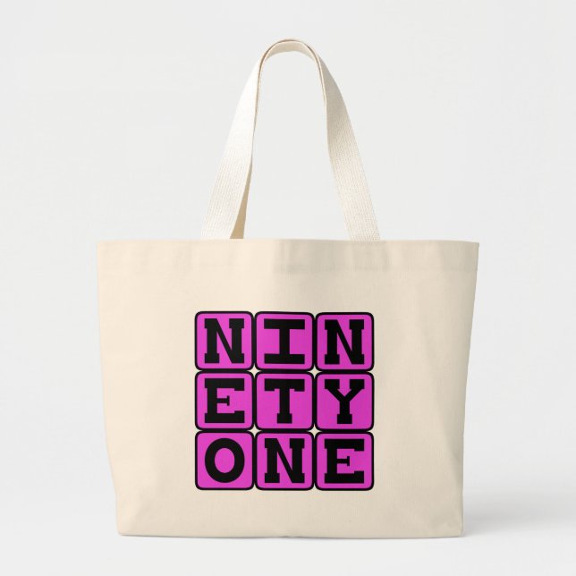 Bolsa Tote Grande Noventa e Um, Número 91 (Frente)