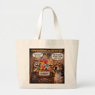 Bolsa Tote Grande Novo emprego engraçado, desculpe por todos os truq