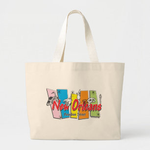 Bolsa Tote Grande Novo-Orleans-Retro